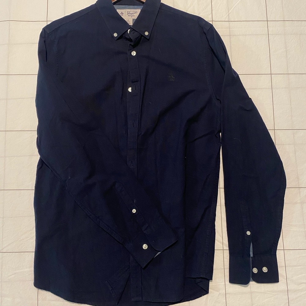 Original Penguin men’s navy long sleeve button down